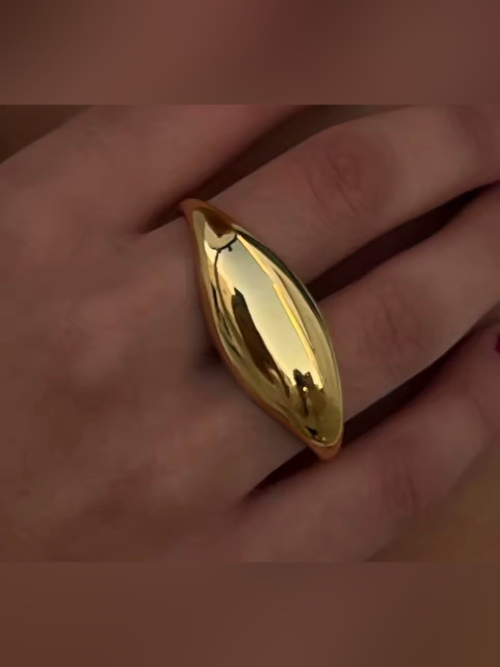 New! Ring Statement Ring 18K Gold Plated - Picture 8 of 8